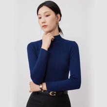 半高领打底衫女2025秋冬新款长袖内搭毛衣中领修身洋气针织衫上衣