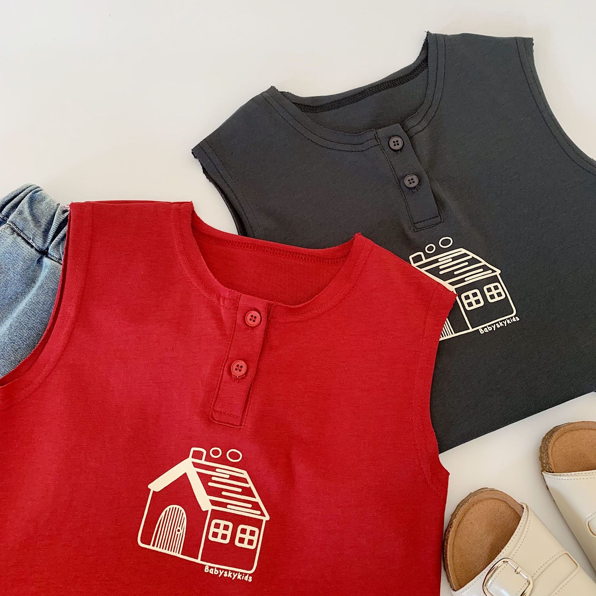 Chaleco para niño Maibao a categoría de ropa exterior 2025 verano nueva ropa para niños camiseta sin mangas para niños verano para niños al por mayor