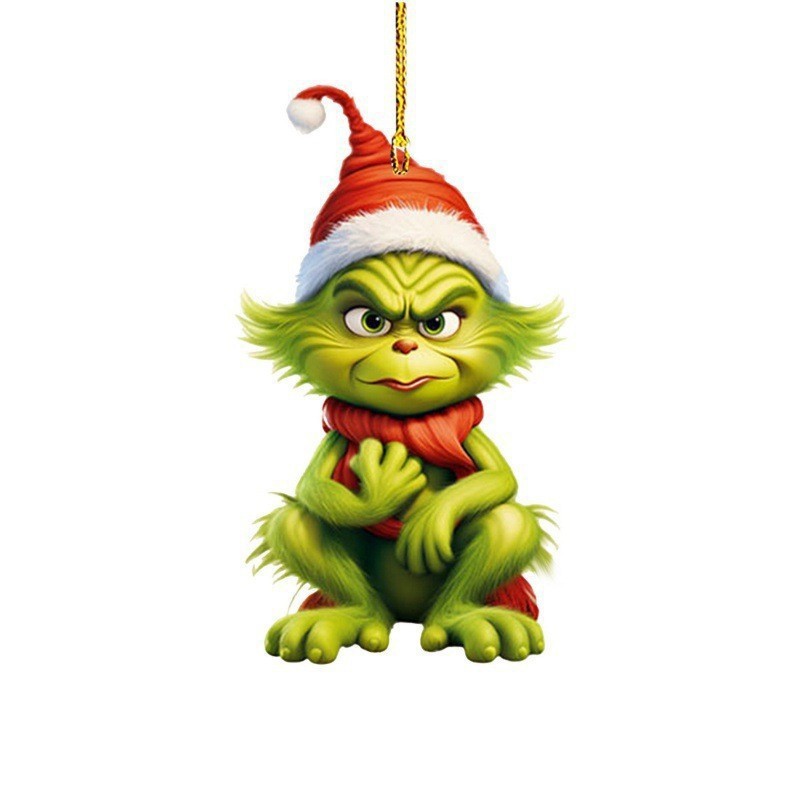 Transfronterizo nuevo 2D Grinch Baby Colgante decoración de Navidad decoración de árbol de Navidad colgante acrílico image 17