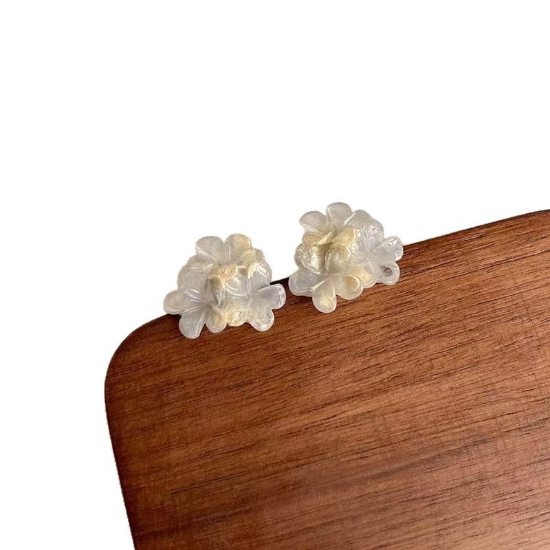 Especial estilo francés retrógrado tiñido pernos de flores de alto nivel de nicho de diseño temperamento nuevo aretes chinos pernos de orejas para mujeres image 6