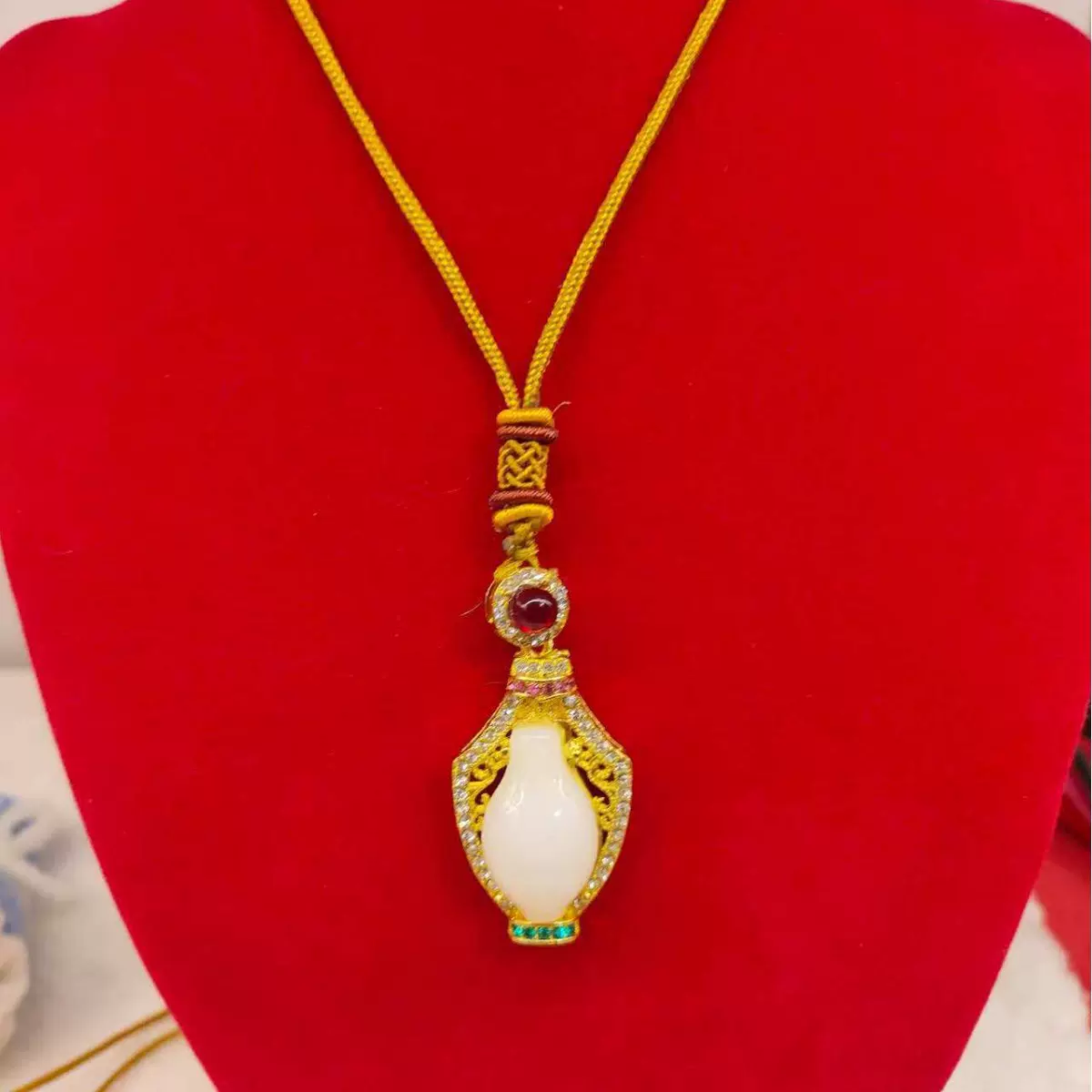 新款批发沙金吊坠镀金水滴转运珠心有灵犀项坠网红复古时尚饰品女