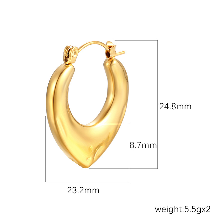 Boucles d'oreilles en acier inoxydable de style rétro français à la mode transfrontalière, jolies boucles d'oreilles plaquées pour femmes à la mode de haute qualité_voghion.com