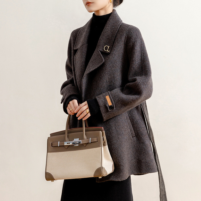 Double-Sided Woolen Coat 2026 Autumn and Winter New High-End Light Luxury Mid-Length Camel Wool Coat for Women