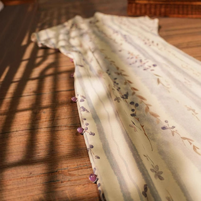 Su Cheng Diary Ancient Cheongsam New Chinese dress Purple Art Jiangnan Temperament Art Summer 2025 New