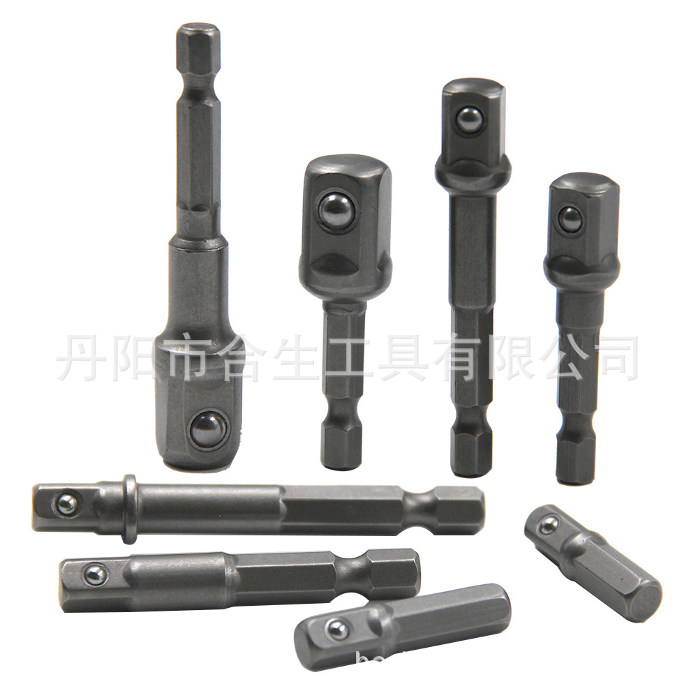 Tornillo eléctrico adaptador de conector de conversión por lotes de aire Varilla 1/2 destornillador Cabeza Cuadrada 3/81/4 hexagonal manga de 8 piezas cabeza neumática