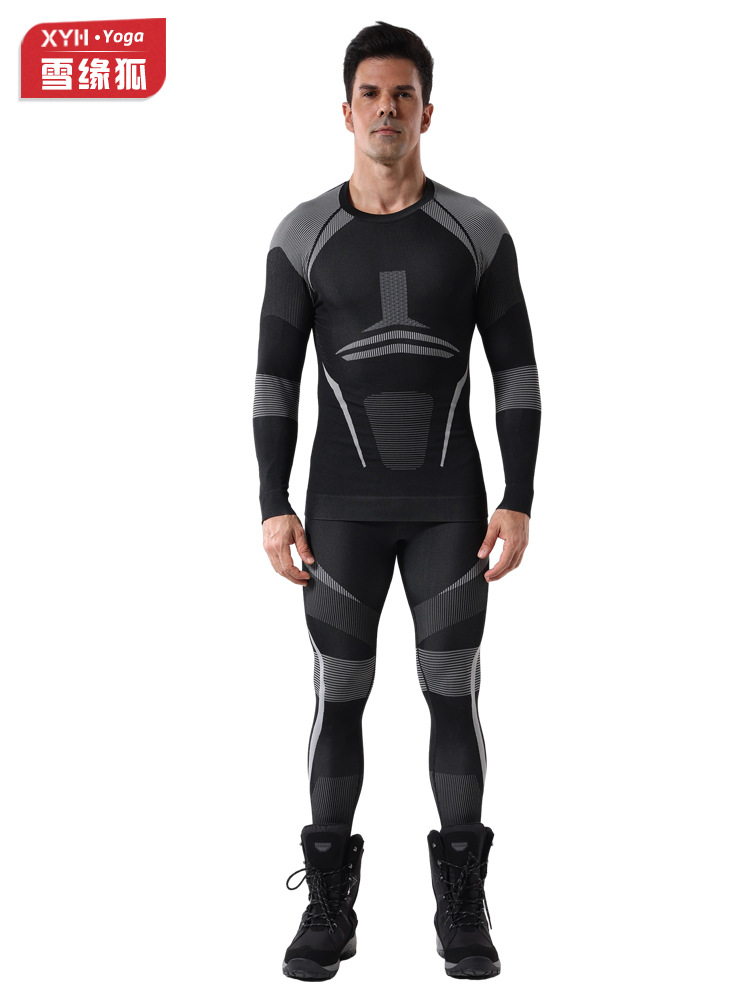 Otoño y invierno al aire libre ropa de esquí secada rápida ropa interior para hombres deportivos apretados absorción de humedad y sudor compresión calentamiento primer image 6