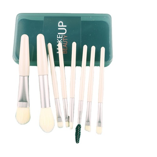 Portable makeup brushes 8 boxed brushes nylon fiber soft hair eye shadow powder set beauty foundation lip brush