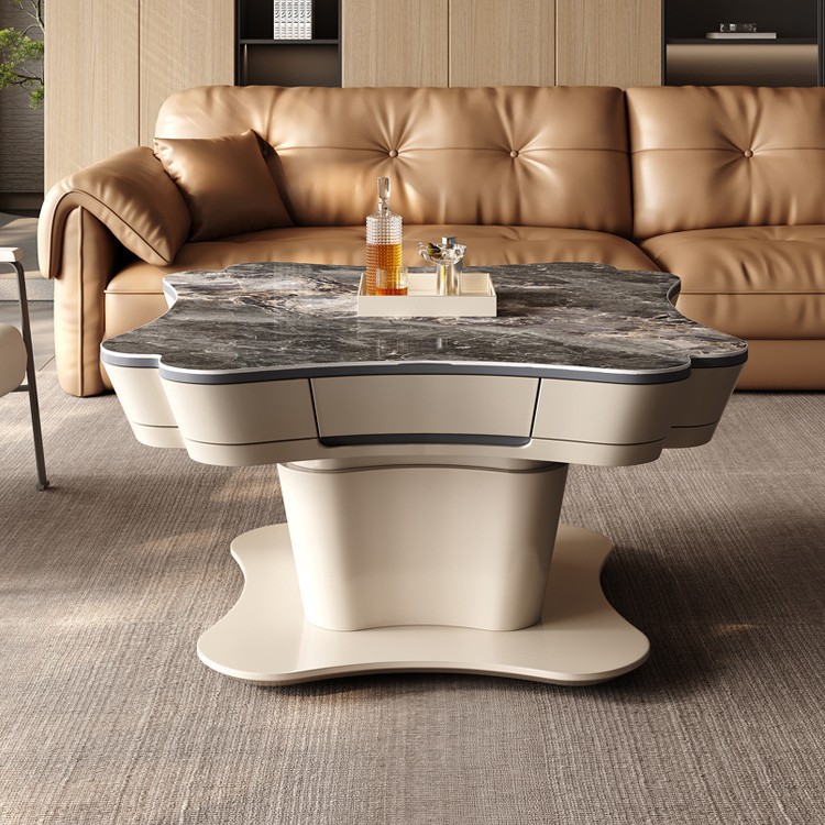 Mesa de centro de placa de roca Mesa de mahjong de elevación multifuncional Sala de estar automática Mesa de comedor de mahjong eléctrica doméstica Máquina de mahjong integrada