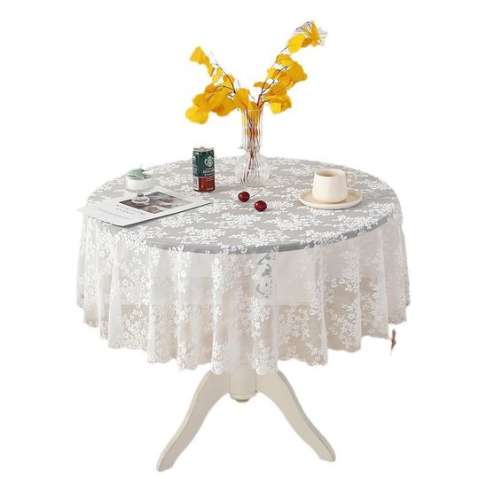Small Round Table Cover Bedside Table Lace Nail Art Tablecloth Round Tablecloth Household Coffee Table Cloth Hollow Rectangular Ins Style