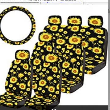 Эксклюзивная поставка через Amazon: чехлы для 7-местных автомобилей Temu, европейских и американских, с принтом подсолнухов и чехлом на руль.