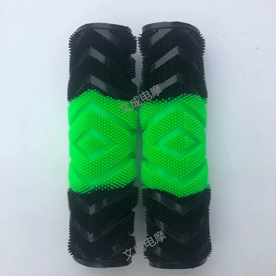 Motorcycle Handle Cover: covers, electric vehicle handlebar gloves - three-color-handle-covers-in-black-green-and-black-pair