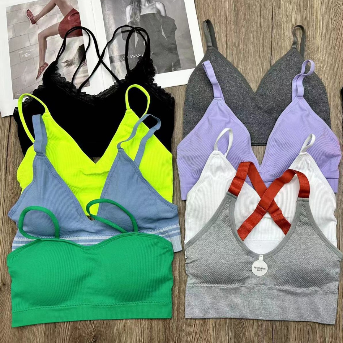 Inventario de marca mixta, eliminación de la cola, varios tipos de belleza de alta calidad, cómodos, deportivos de yoga mixtos, sujetadores