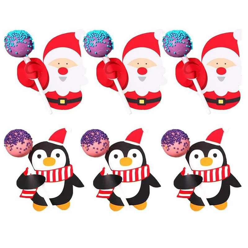 Трансграничный новый Санта-пингвин леденец бумажная карточка украшения карты вставки DIY декоративная карточка бумажная карточка