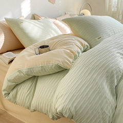 A5L小清新四件套純棉全棉床單被套夏季單人被罩床上用品三件套床