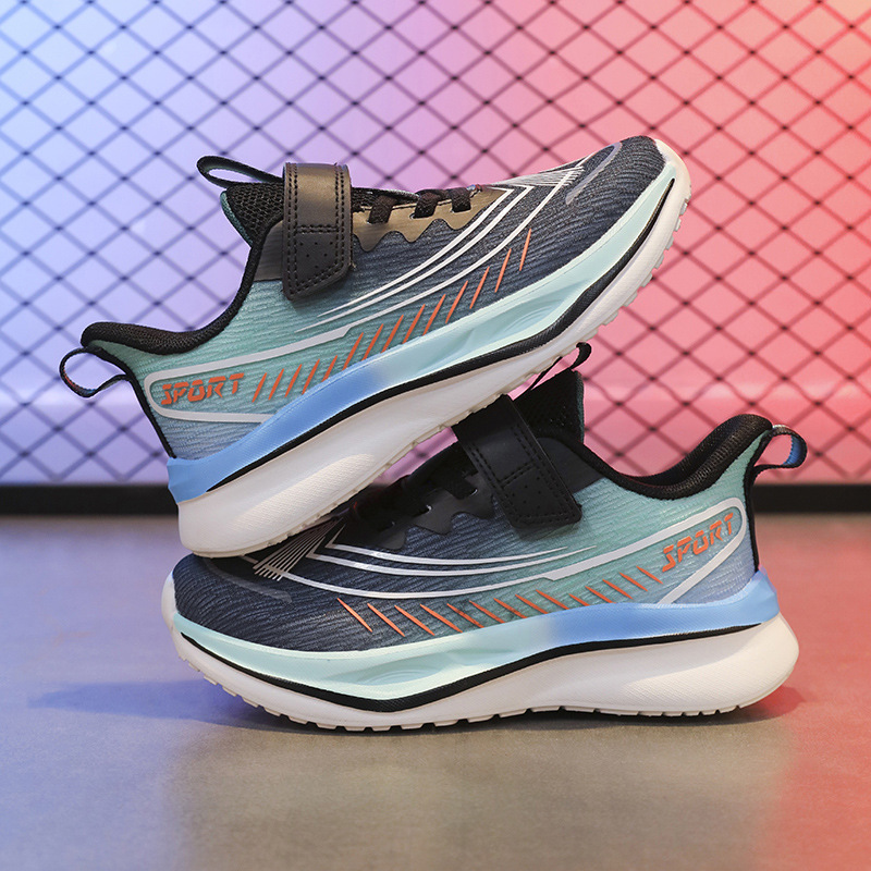 Zapatillas de Running con Velcro para Niños de Malla Transpirables y Antideslizantes para Pista