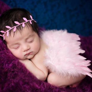 Cross-Border Newborn Photo Angel Feather Set Ultrasonic Headband Wings European and American Newborn Leaf Headband