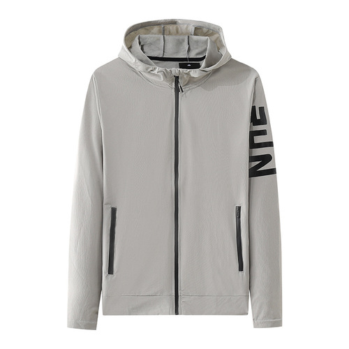 Men's Outdoor Hooded Jacket Trendy Sport Autumn Coat Top with Logo Available