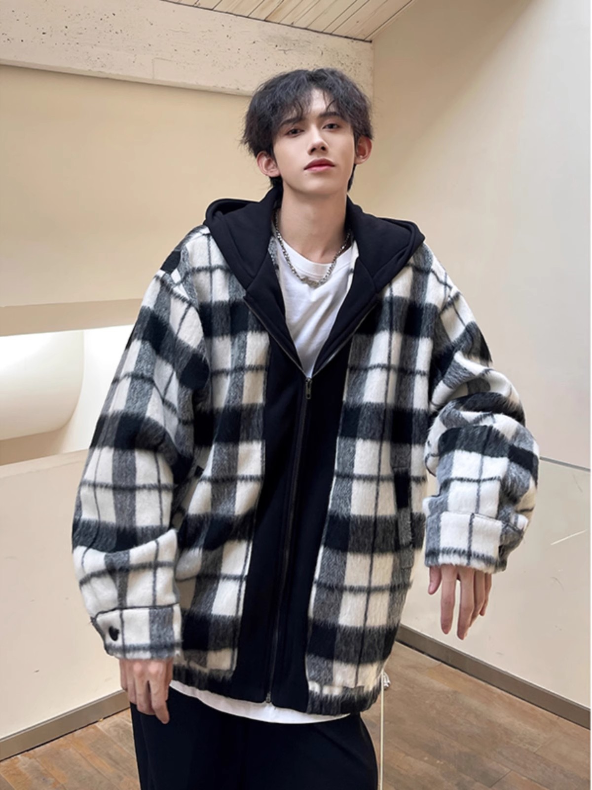 2024 nuevos abrigos para hombres, modelos de primavera y otoño, blusas a cuadros, ropa de otoño para niños grandes, abrigos finos para hombres image 5