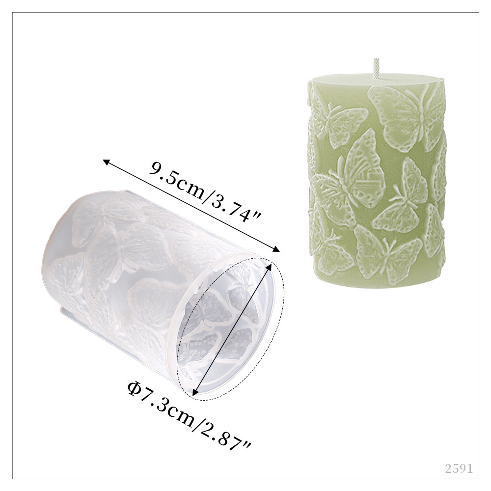 Diy aromaterapia vela molde Rosa molino de viento flor cilíndrica vela molde de silicona en stock al por mayor