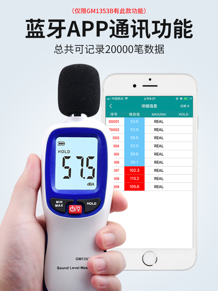 分贝检测仪家用噪音测试仪器测声音量噪声级计低频汽车噪一件起批