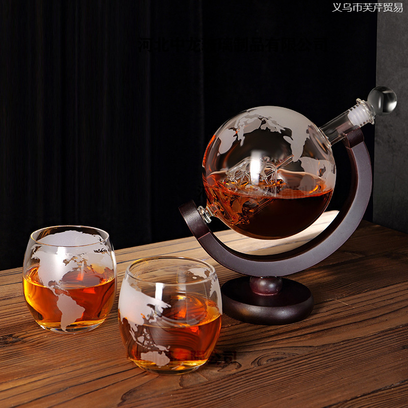 Whiskey Globe Wine Container, High Borosilicate Glass Craft Wine Bottle, Liquor Dispenser, Glass Decanter Whiskey Globe Wine Container, High Borosilicate Glass Craft Wine Bottle, Liquor Dispenser, Glass Decanter