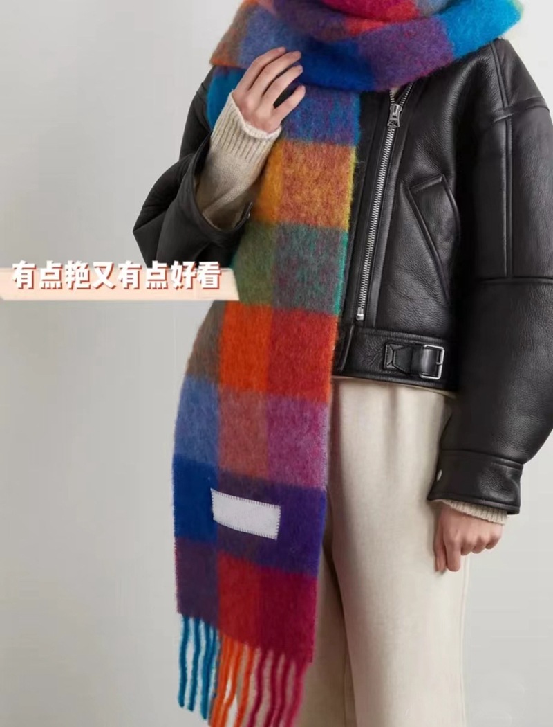 WomenS Fashion Plaid Imitation cashmere Tassel Winter Scarvespicture1