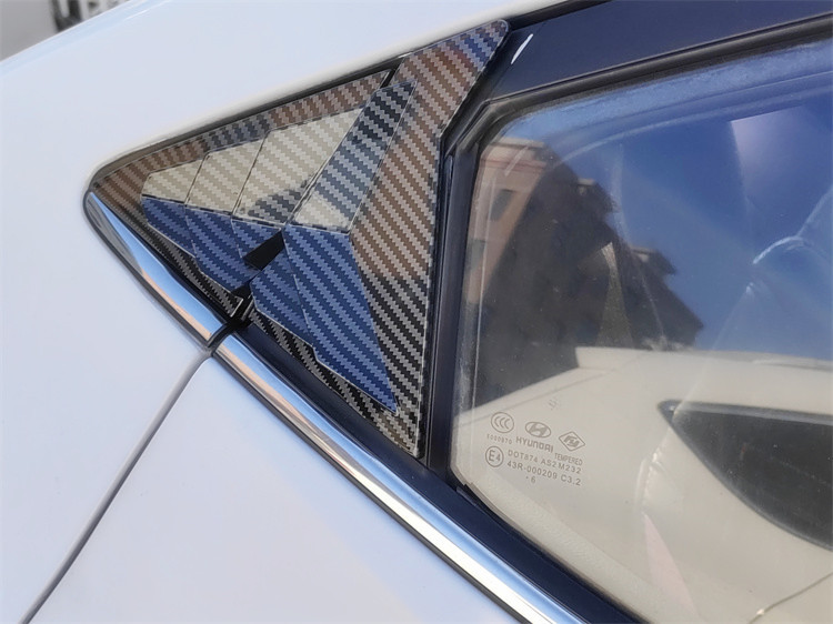 Suitable for Hyundai Langdong Rear Triangular Window Blinds Carbon Fiber Modified Exterior Car Decoration Parts Mustang Style Door