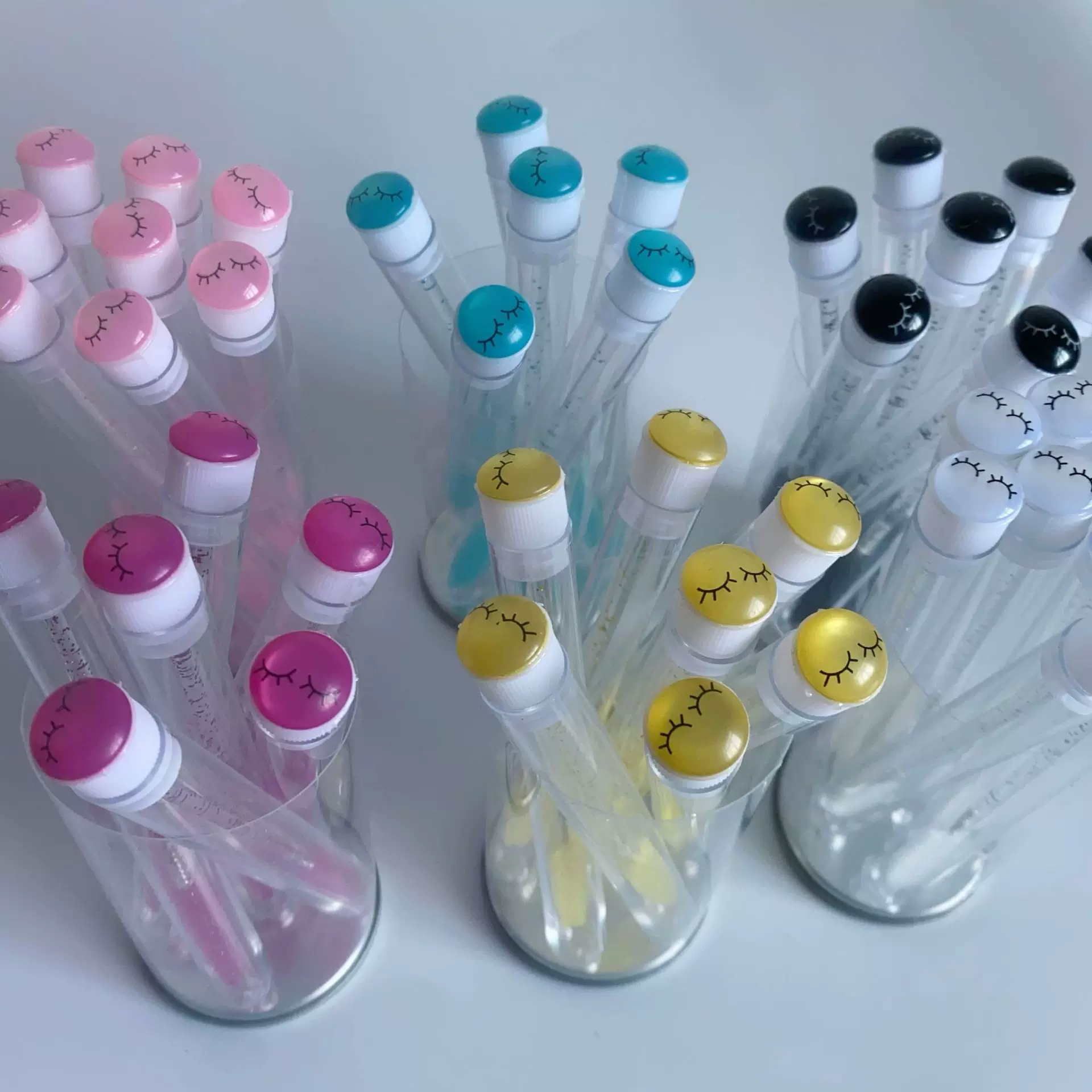 批发笑脸管装带钻睫毛刷一次性水晶杆睫毛刷眉梳嫁接睫毛化妆工具