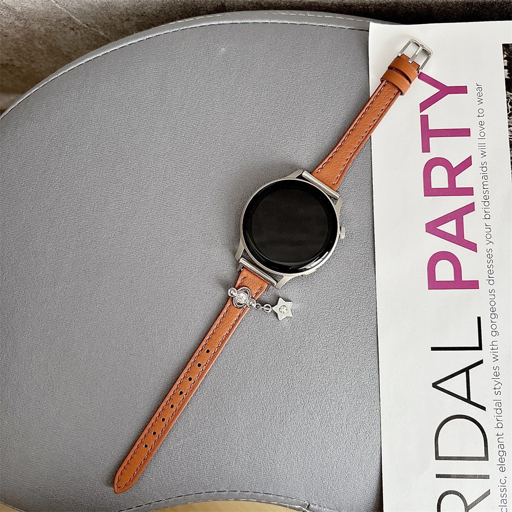 For Samsung 20/22M Huawei GT4 41MM Watch Band Huawei GT3 Millet Fine Five-pointed Star Leather Wristband