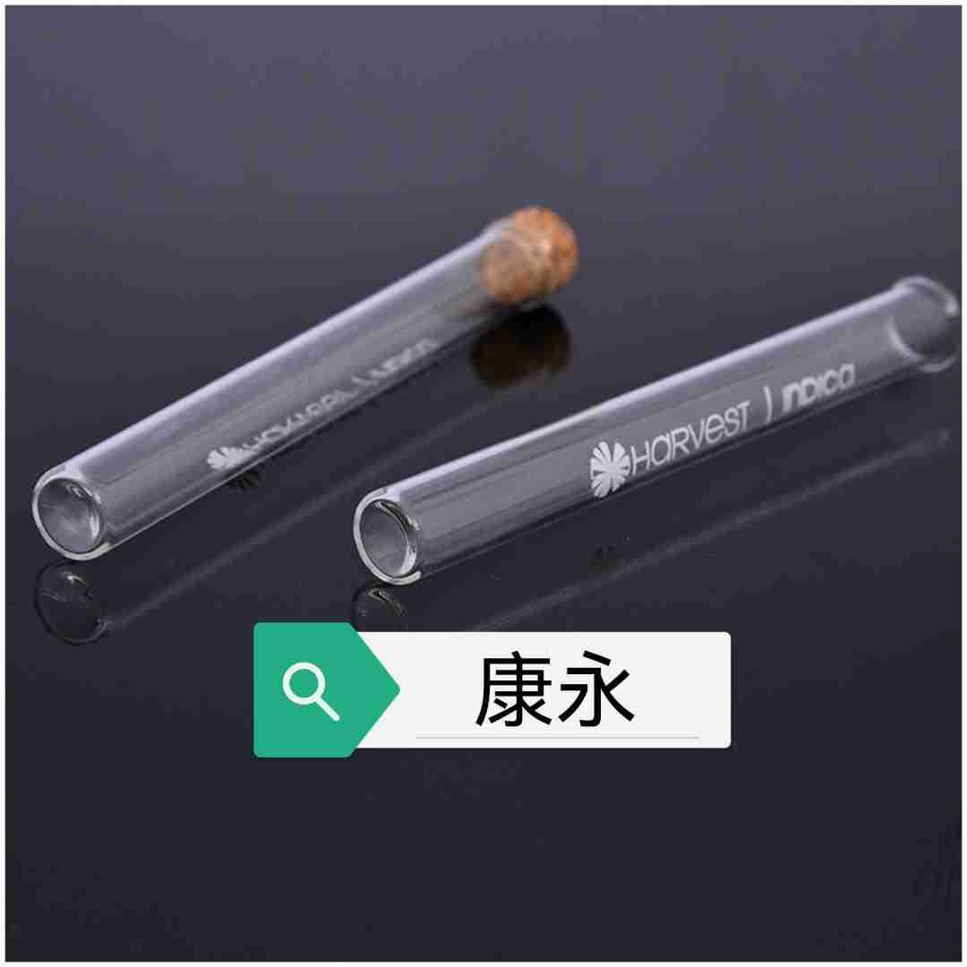 厂家直销玻璃试管卷口卷边带软木塞印刷丝网logo平底翻边