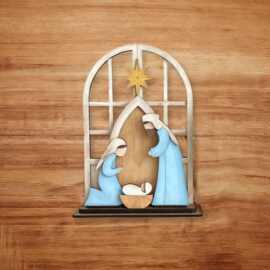 跨境 Christmas Trio Shelf Sitter圣诞三重奏摆件木质工艺品