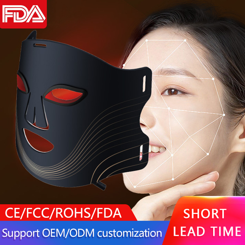 Cross-Border New Model Red Light Beauty Mask, Breathable Led Mask, Near-Infrared Light Large Panel Lamp, Seven-Color Spectrometer for Home Use