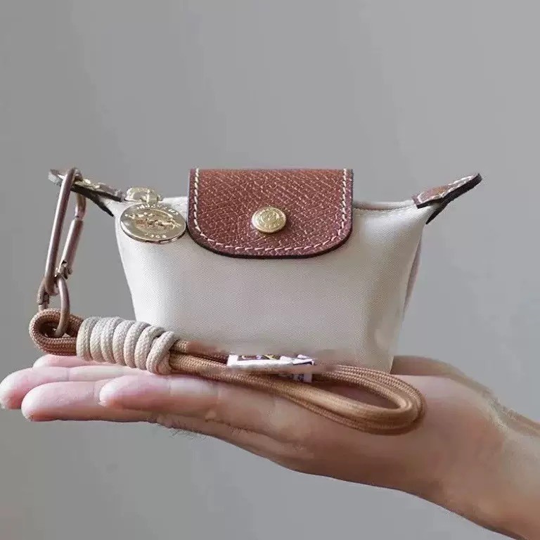 Cross-Border Mini Dumpling Bag, Genuine Leather Longchamp Ultra-Mini Coin Purse, Creative Color-Blocking Lipstick Bag, Storage Small Hanging Bag