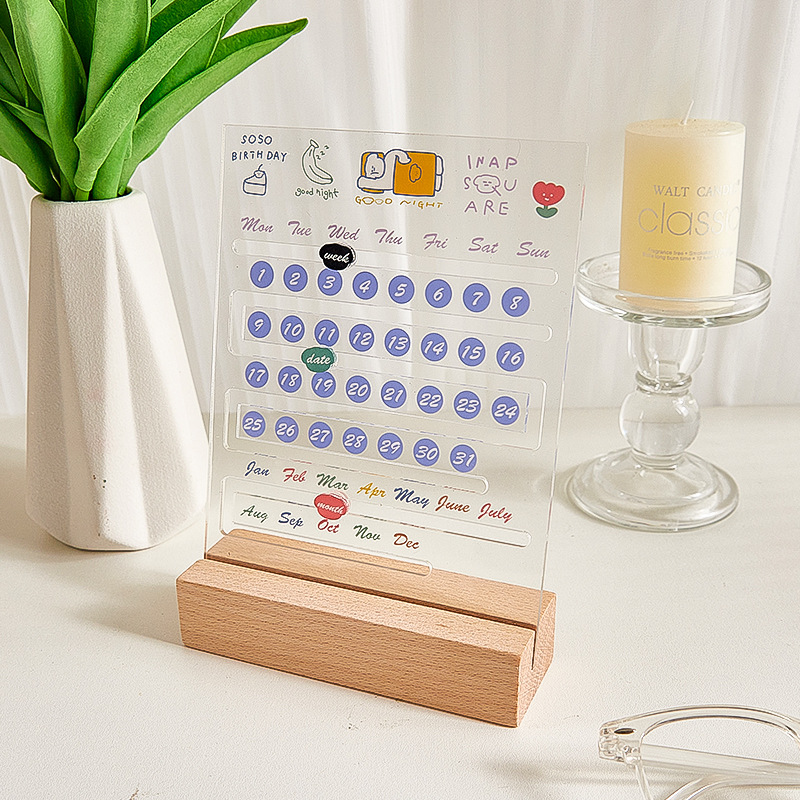 2024 Nuevo calendario ins calendario creativo personalizado decoración de escritorio de oficina de acrílico de alto aspecto