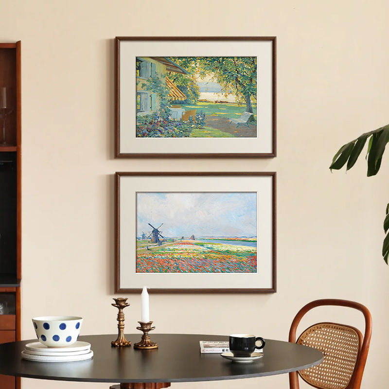 轻法式艺术风景客厅装饰画2025新款餐厅画中古风复古卧室床头挂画|undefined