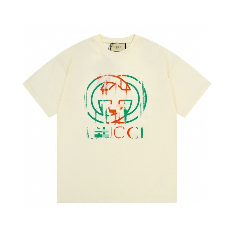 G's ヨーロッパ版半袖夏トレンドブランド古家プリントTシャツレタートップトレンドルーズ半袖TシャツカップルT|undefined