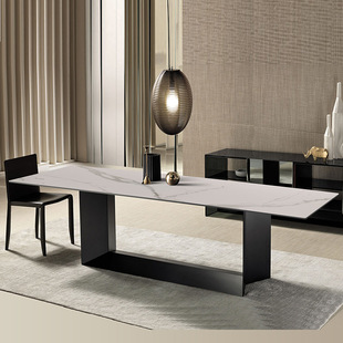 Прямоугольный обеденный стол - минималистский рок панель Обеденный стол простой поколение Домашний небольшой масштабный столик