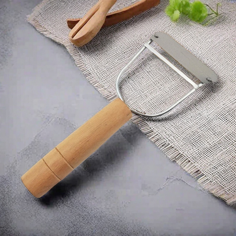 露店1元店木柄引っ張り皮むきナイフ家庭用瓜果皮むき器キッチン皮むき器ステンレス皮むき器|undefined