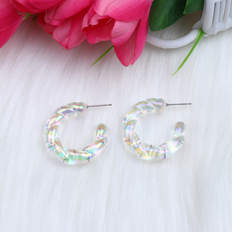 14g Weight Ear Studs Classification 1 Pair Streetwear Transparent Plating Arylic Ear Studs