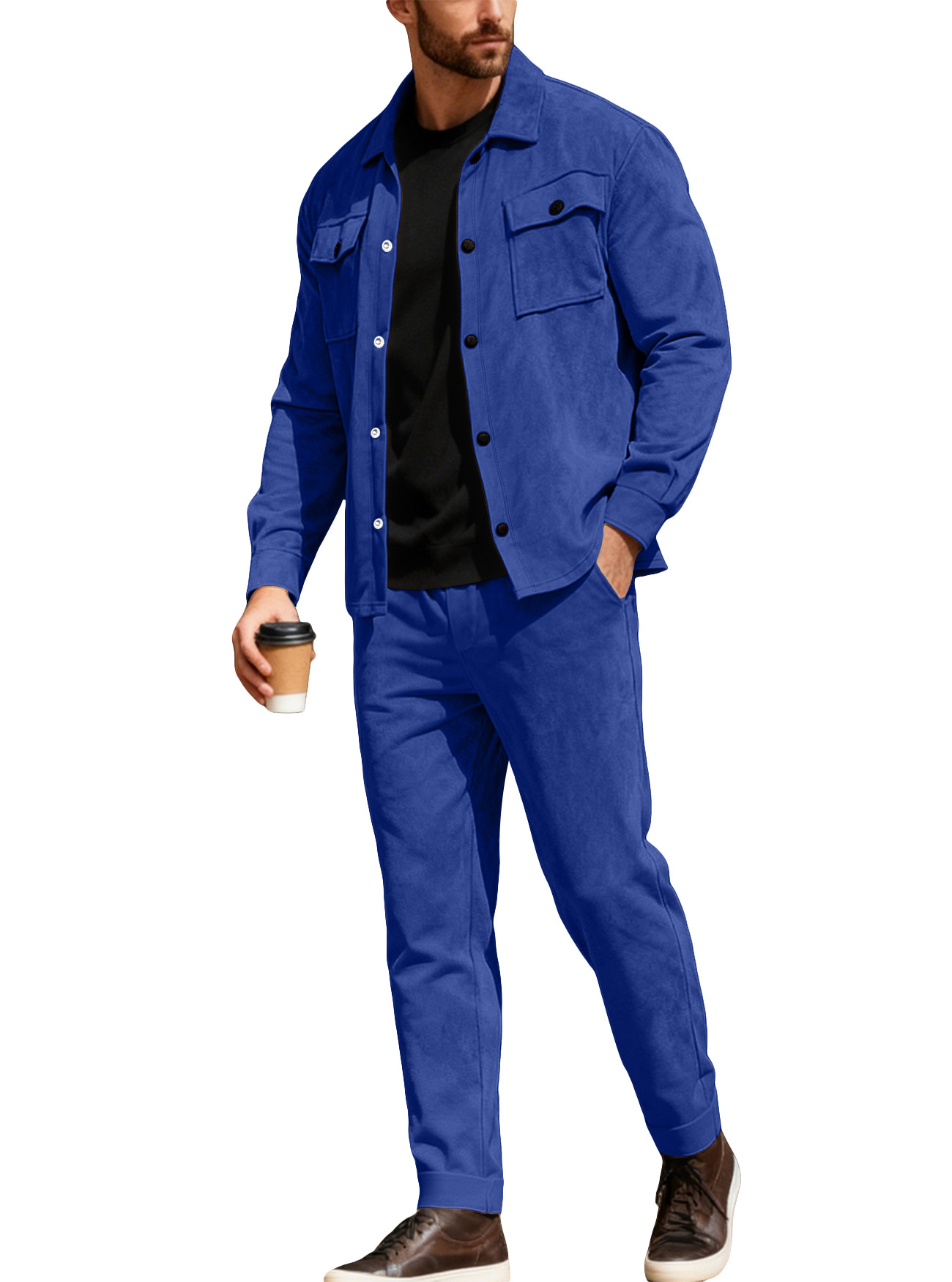 26 transfronterizos Europa y América Amazon hombre ropa de vestir primavera y otoño deportes casuales de peluche chaqueta de correa de negocios pantalones