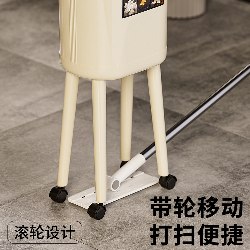 高颜值垃圾桶家用带盖客厅卧室厨房高级感大号大容量不弯腰高脚筒|undefined
