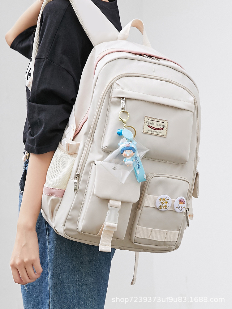 经典钻石 韩版原宿ulzzang中学生书包女大学生简约大容量双肩包