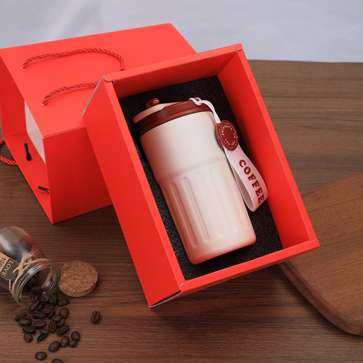 Taza de aislamiento de acero inoxidable 316 sin costura transfronteriza Taza de café de patrón vertical con pantalla de temperatura inteligente Taza de automóvil de oficina Caja de regalo Taza de agua
