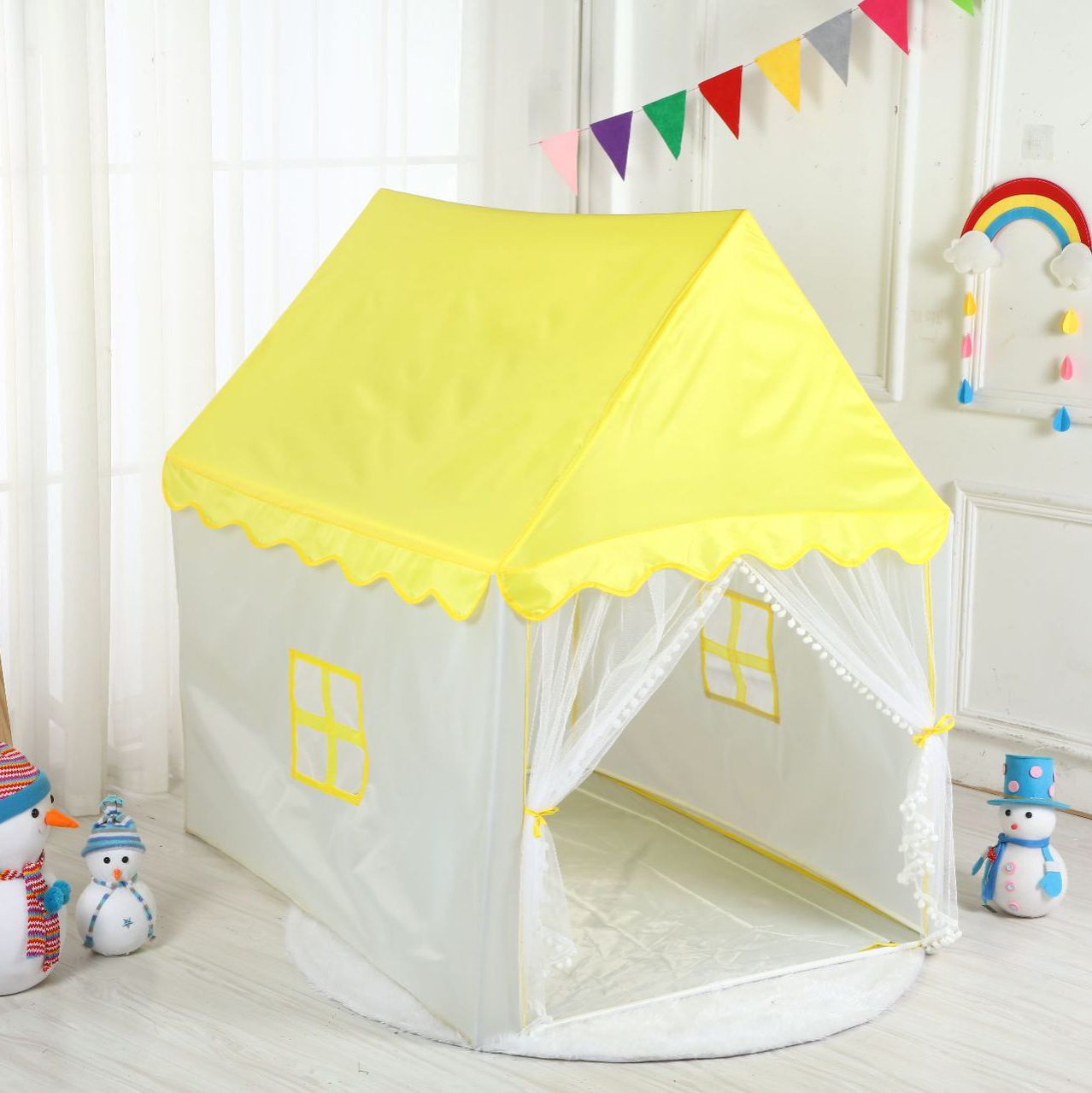 Tienda de campaña infantil para interiores, venta al por mayor transfronteriza, casa de juegos tipo castillo de princesa, casa de juguetes, piscina de bolas, tienda de campaña tipo cama para bebé image 6