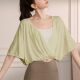 High-grade Nylon Jacquard Yoga Clothing Sports Vest Women's Loose Breathable Bat Sleeve Fitness Top Summer