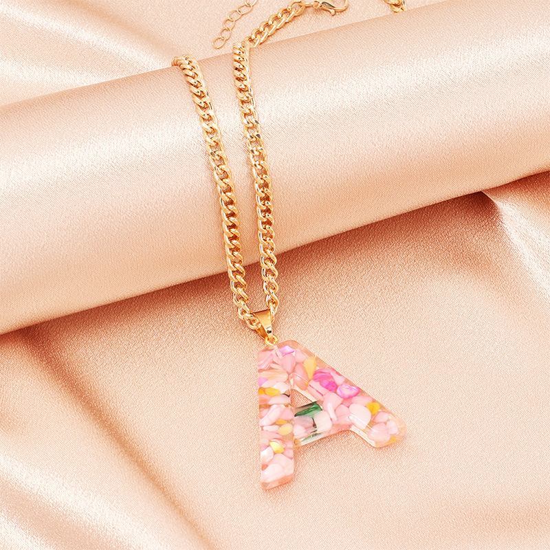 Necklace Classification Daily Occasion Sweet Letter Resin Chain Necklace