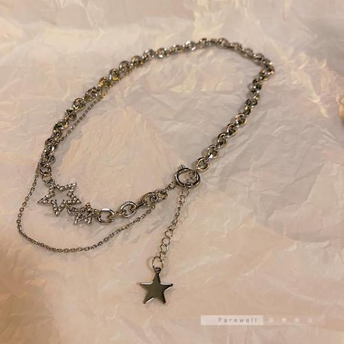 Star necklace female ins hip-hop hot girl accessories niche design clavicle chain new trend cool style