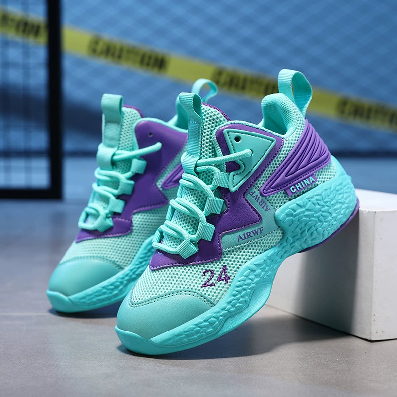 Детская Баскетбольная обувь Весенне-летние дышащие легкие кроссовки со звуком трения для мальчиков и студентов Тренировочная обувь Обувь для девочек