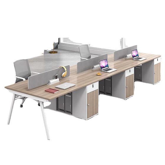 Staff office desk and chair combination 4 4 6-person simple modern office desk screen station computer desk card holder