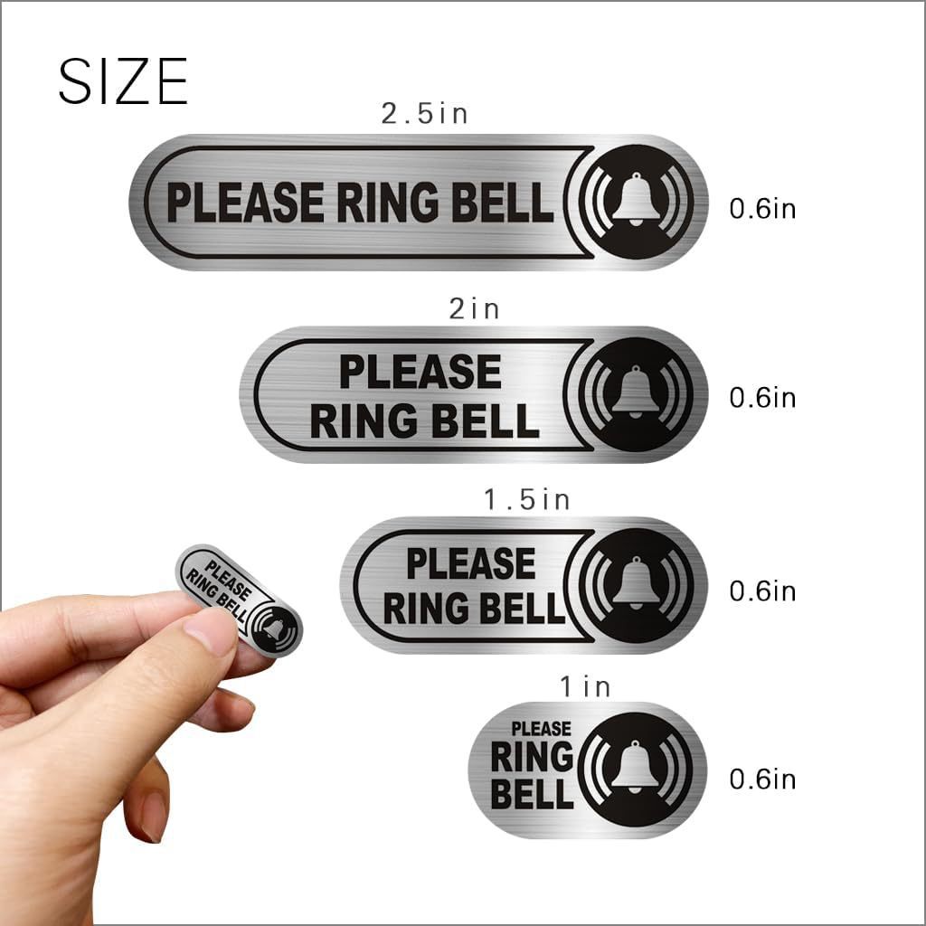 Amazon, por favor presione el timbre de la puerta, mini pegatinas impresas, calidad de cepillo plateado brillante se puede personalizar image 3
